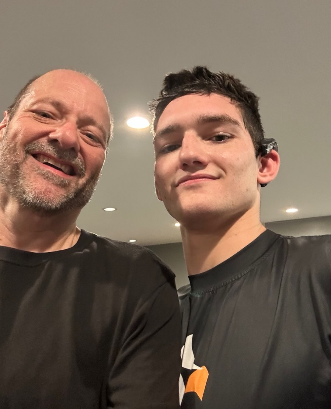 Solomon with Mike Trent after a Club MMA sparring session