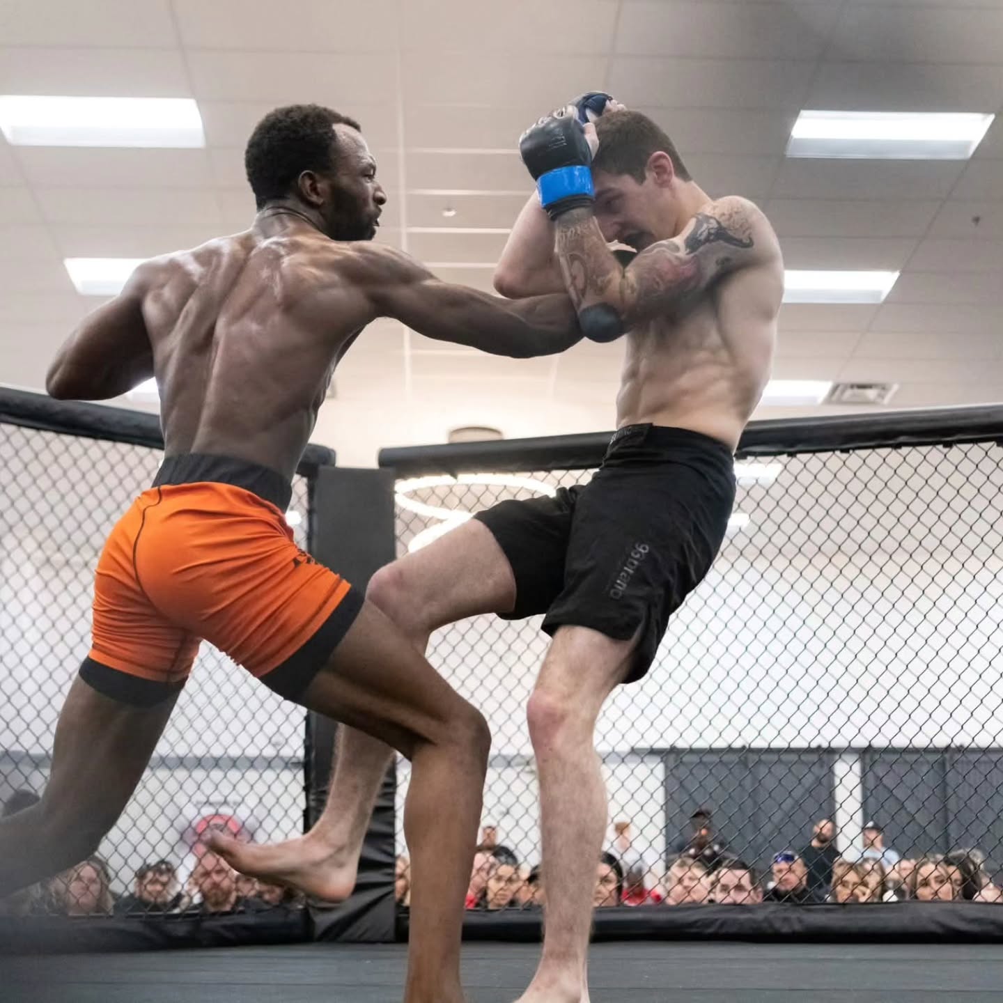Solomon using a knee during an MMA bout