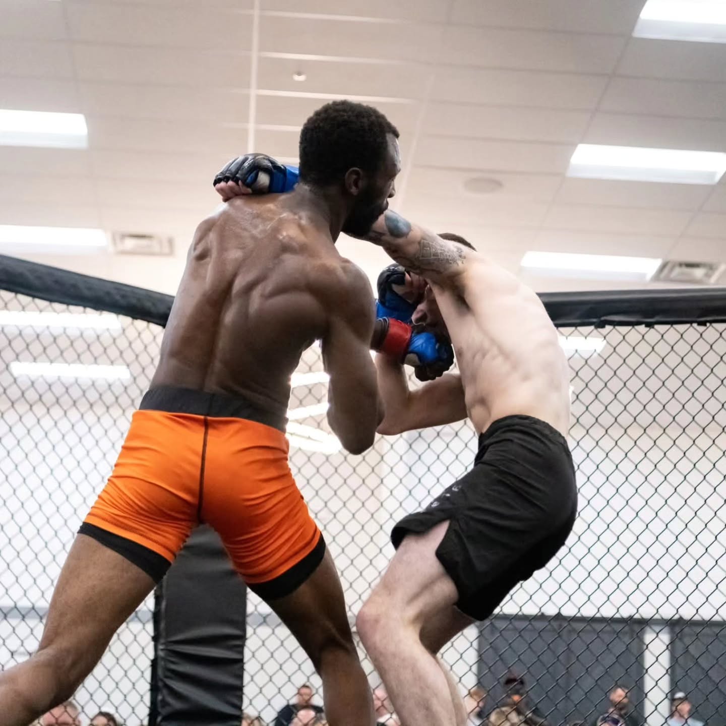 Solomon in an MMA clinch during his title fight